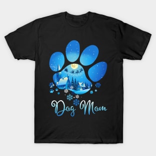 Christmas Paw Dog Mom T-Shirt